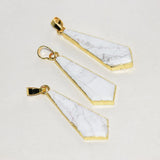 Natural Howlite Stone Necklace for Women Charms Jewelry Long Plating