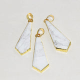 Natural Howlite Stone Necklace for Women Charms Jewelry Long Plating