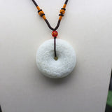 Jade Clouds Pendant Necklace Double-sided Carved Charm Jewelry Gift