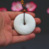 Jade Clouds Pendant Necklace Double-sided Carved Charm Jewelry Gift