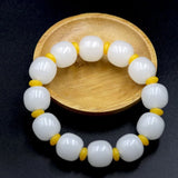 Natural Jade Beads Bracelet Adjustable Chinese Hand-Carved Charm Jewelry