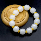 Natural Jade Beads Bracelet Adjustable Chinese Hand-Carved Charm Jewelry