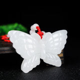 Natural Jade Butterfly Pendant Jadeite Necklace Charm Jewellery Accessories