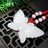 Natural Jade Butterfly Pendant Jadeite Necklace Charm Jewellery Accessories
