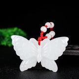 Natural Jade Butterfly Pendant Jadeite Necklace Charm Jewellery Accessories