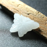 Jade Butterfly Pendant Necklace Hand-Carved Charm Jewelry