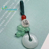 Jade Car Pendant Stone KeyChain Agates Lucky Amulet for Couples