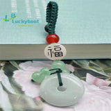 Jade Car Pendant Stone KeyChain Agates Lucky Amulet for Couples