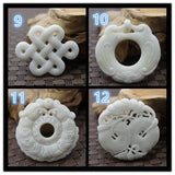 Jade Lucky Dragon Bat Pendant Necklace Amulet Jewelry Gift