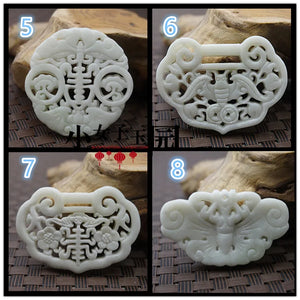 Jade Lucky Dragon Bat Pendant Necklace Amulet Jewelry Gift