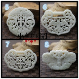 Jade Lucky Dragon Bat Pendant Necklace Amulet Jewelry Gift