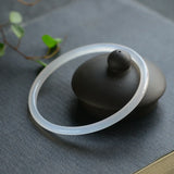 Natural Jade Chalcedony Bracelet Round Bangle Chinese Charm Jewelry