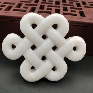 Hand-Carved Natural Jade Chinese Knot Pendant Necklace