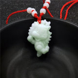 Hand-Carved Chinese Zodiac Jade Pendant Necklace for Women