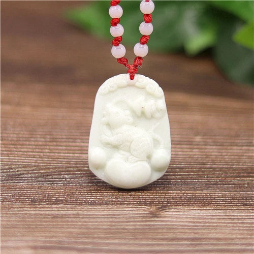 Natural Jade Chinese Zodiac Pendant Necklace Charm