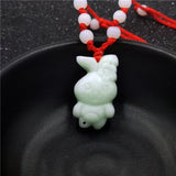 Hand-Carved Chinese Zodiac Jade Pendant Necklace for Women
