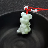 Hand-Carved Chinese Zodiac Jade Pendant Necklace for Women