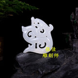 Natural Jade Dragon Pendant Necklace Luck Amulet