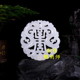 Natural Jade Dragon Pendant Necklace Luck Amulet