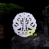 Natural Jade Dragon Pendant Necklace Luck Amulet