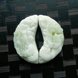 Natural Jade Dragon Phoenix Pendant Necklace Hand-Carved Charm Jewelry Amulet