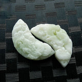 Natural Jade Dragon Phoenix Pendant Necklace Hand-Carved Charm Jewelry Amulet