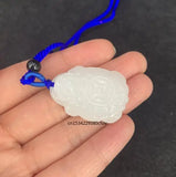 Jade Dragon Turtle Pendant Necklace Hand-Carved Luck Amulet