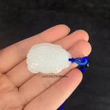 Jade Dragon Turtle Pendant Necklace Hand-Carved Luck Amulet