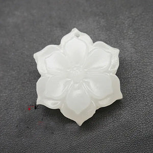 Natural Jade Flower Pendant Jadeite Necklace Charm Jewellery Accessories