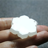 Jade Flower Pendant Necklace Hand-Carved Charm Jewelry Amulet