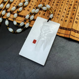 Natural Jade Guan Gong Pendant Necklace Men Women God of Wealth Gift