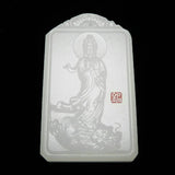 Hand Carved Guanyin Pendant Jade Necklace Gift Jewelry