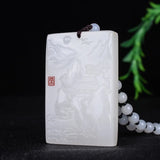 Natural Jade Carved Landscape Pendant Boutique Jewelry