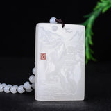 Natural Jade Carved Landscape Pendant Boutique Jewelry