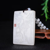 Natural Jade Carved Landscape Pendant Boutique Jewelry