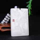 Natural Jade Carved Landscape Pendant Boutique Jewelry