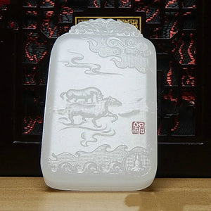 Jade Zodiac Horse Pendant Boutique Jewelry Men's Women's Success Necklace