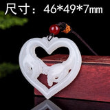 Jade Hand Heart Necklace Couple Pendant Necklace