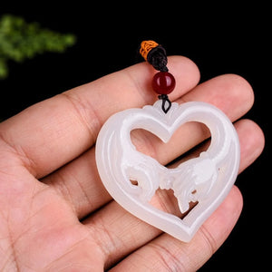 Jade Hand Heart Necklace Couple Pendant Necklace
