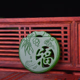 Natural Jade Hand-carved Blessing Pendant Necklace Gift