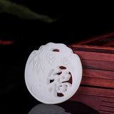 Natural Jade Hand-carved Blessing Pendant Necklace Gift