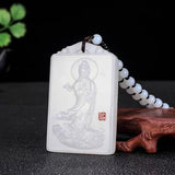 Natural Jade Guanyin Pendant Necklace - Men and Women Jewelry Gift