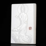 Hand-carved Guanyin Pendant Natural Jade Necklace