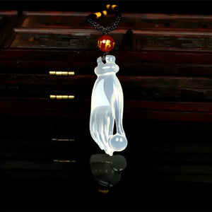 Hand Carved Bergamot Jade Pendant Necklace