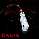 Hand Carved Bergamot Jade Pendant Boutique Jewelry Men's and Women's Necklace