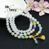 Jade Pith Multi-circle Agate Beads Tassel Bracelet Women Jewelry