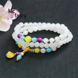Jade Pith Multi-circle Agate Beads Tassel Bracelet Women Jewelry
