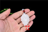 Hand-Carved Natural Jade Seven-tailed Fox Pendant Necklace Charm