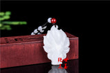 Hand-Carved Natural Jade Seven-tailed Fox Pendant Necklace Charm