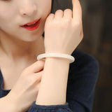 Natural Hetian Jade Nephrite Bracelet for Women Mother's Gift